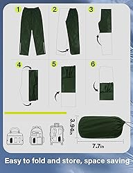 iCreek Men's Packable Rain Pants Waterproof