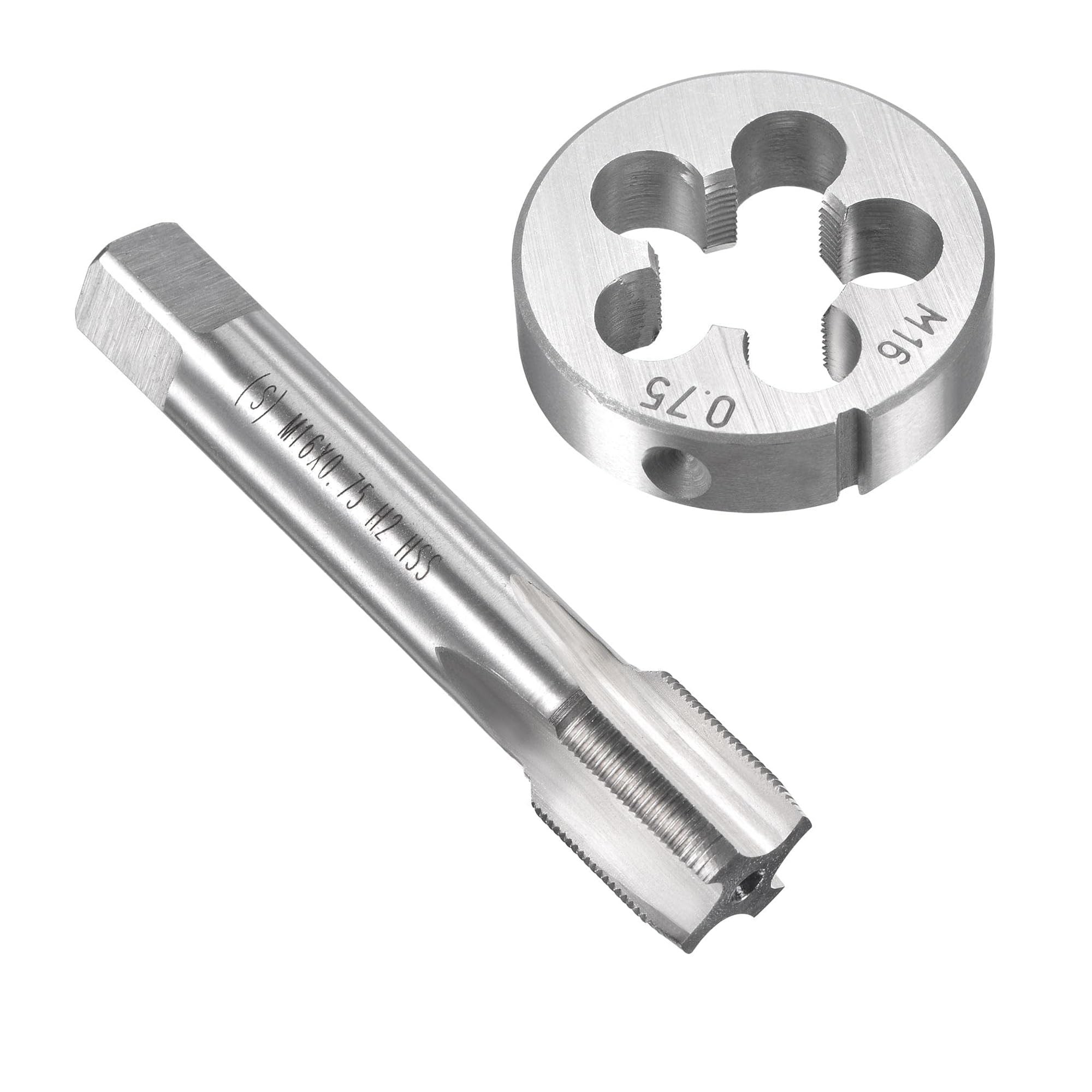 Unifizz M16 x 0.75mm Metric Tap and Die Set, Machine Thread Screw Tap with Round Threading Die, Tap & Die Kit for Nut Screw Bolt Thread Repair