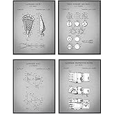 Lacrosse Patent Art Prints - Vintage Wall Art Poster Set - Chic Rustic Home Decor for Boys, Kids, Teens Room, Office, Man Cave, Dorm, Family or Game Room - Gift for Sports Fans - 8x10 Photo - Unframed