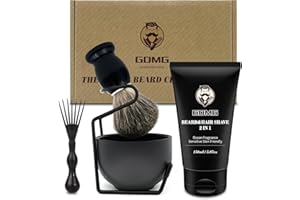 GDMG Shaving Brushes for Men,5 in 1 Shave Brush Kit,Includes 100% Pure Badger Shaving Brush, Shaving Bowl,Shaving Cream& Shave Soap Best Shaving kit for Men Gift Set (Black)