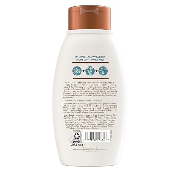 AVEENO SCALP SOOTHING ROSE WATER AND BLEND CONDITIONER, CHAMOMILE, 12 FL OZ