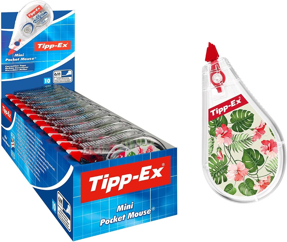 Tipp-Ex Mini 6M Pocket Mouse Décor Correction Tape Box of 10