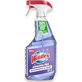 Windex Glass and Window Cleaner Spray Bottle, Ammonia Free, Packaging Designed to Prevent Leakage and Breaking, Crystal Rain Scent, 32 Fl Oz