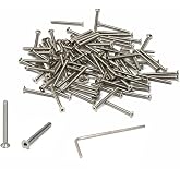 iexcell 100 Pcs M2 x 20mm Thread Pitch 0.4 mm Stainless Steel 304 Hex Socket Flat Head Cap Screws Bolts Kit