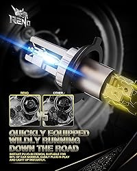 RENO H4 Bulbs, 9003 H4 Fog Lights Fanless In Line
