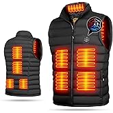 A ALFRESCOOL Heated Vest for Men with Battery Pack, Lightweight Heated Vest with 14400mAh, 9 Heating Zones, 3 Heat Settings