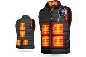 A ALFRESCOOL Heated Vest for Men with Battery Pack, Lightweight Heated Vest with 14400mAh, 9 Heating Zones, 3 Heat Settings