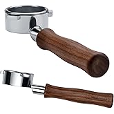 Normcore 54mm Bottomless Portafilter, Naked Portafilter Fits Breville Sage Barista Express Machines, 18g Filter Basket Included, Genuine American Walnut Handle