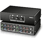 Linkstyle 3 in 1 Out Component AV Video Switch Box 1080P, 3 Way Composite 3 RCA AV Splitter RGB Selector Video Audio Switch Converter, for Xbox 360 Wii PS3 PS1 PS1 SNES DVD/VCD/STB/TV/HDTV