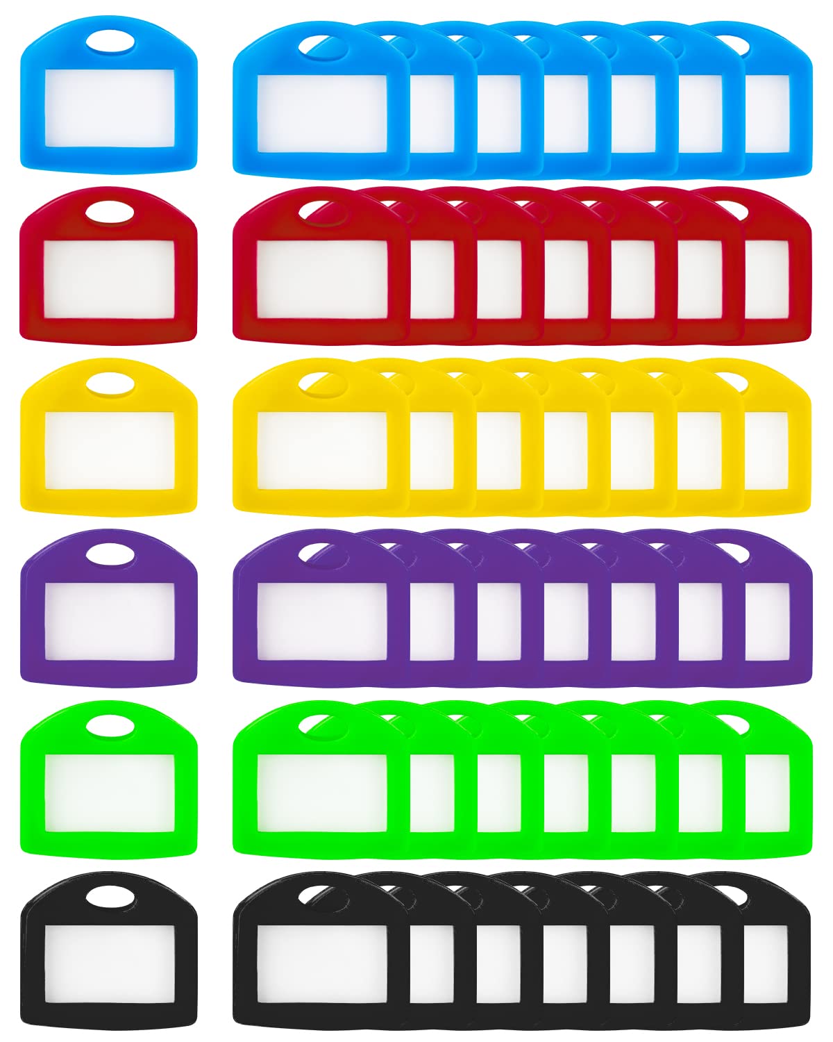 Photo 1 of Uniclife 48 Pcs Key Covers Caps 1 Inch Key Covers Protectors with Blank Paper Labels and Clear Windows Soft Key Identifiers for Standard Regular Thin Flat House Keys (Not for Odd-Shaped), 6 Colors