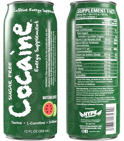 Hype Beverages Pre Workout Energy Drink, 280mg Caffeine, Sugar Free Zero Calorie, L-Carnitine Taurine Vitamins B6 B12 C, Antioxidants, Sparkling Piña Colada Flavor, 12 oz Cans, Pack of 12