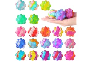 GENUVI Inflatable Pop Ball Its Mini Fidget Toys Bulk 20 PCS 3D Stress Balls Fidgets for Classroom Prizes Easter Basket Stuffers for Kids Party Favors Squeeze Toys It Poppers Keychain Autism Sensory Toys Pack