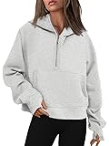 AUTOMET Womens Hoodies Half Zip Sweatshirts Fleece