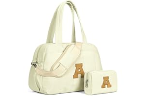 Vogewood 12 Year Old Girl Gifts-Duffle Bag for Travel Women, Travel Bags，Party Gifts-Initial Overnight Bag with Wet Pocket，Lightweight Weekender Bags Personalized Gym Tote with Makeup Pouch