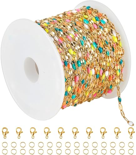 Cadena De Bolas De Acero Inoxidable Dorado - 5 Metros Para Joyería, Llaveros Y Manualidades