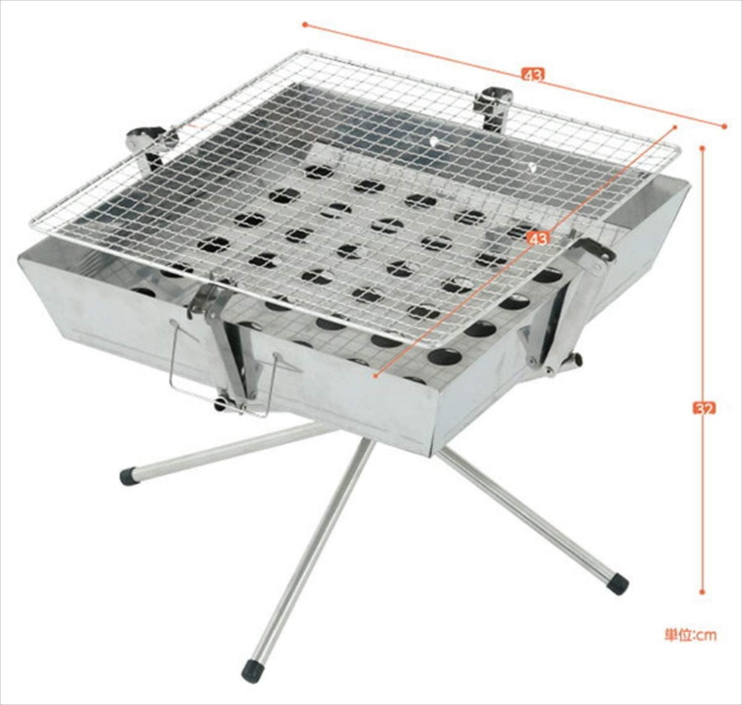 Amazon 山善 Yamazen キャンパーズコレクション ステンレススクウェアbbqスタンド Cct 001 山善 Yamazen バーベキューコンロ 焚火台