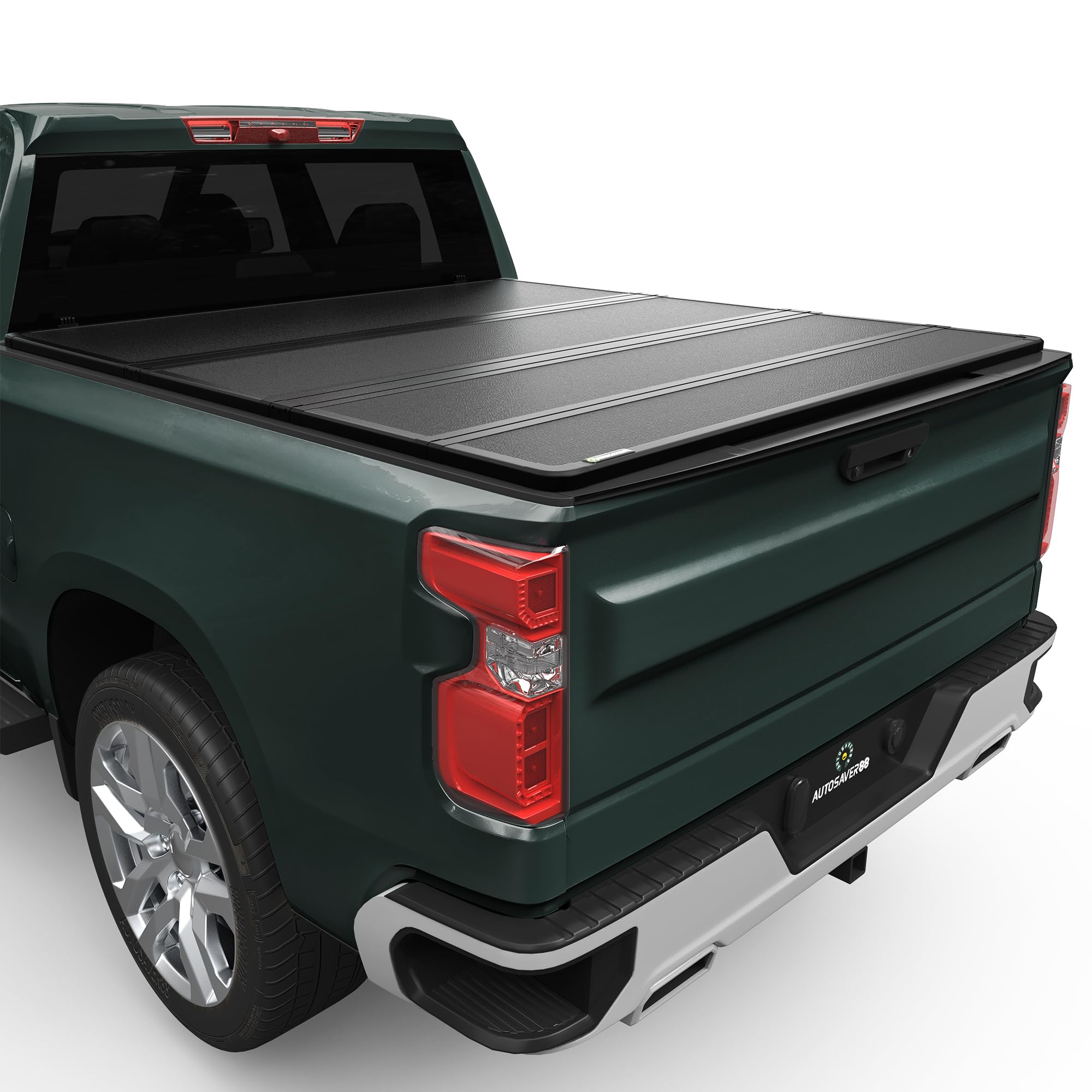 Photo 1 of AUTOSAVER88 Hard Quad Fold Truck Bed Tonneau Cover Fit for Chevy Silverado/GMC Sierra 1500 New Body Style 2019-2025 with 5.8ft Bed Without Multi-Flex Tailgate