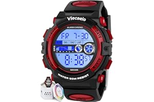 Viecaeio Kids Digital Watch for Boys Girls, Waterproof LED Colorful Lights Sports Watch Suitable for 5-17 Years Old Teenagers (with Gift Box)