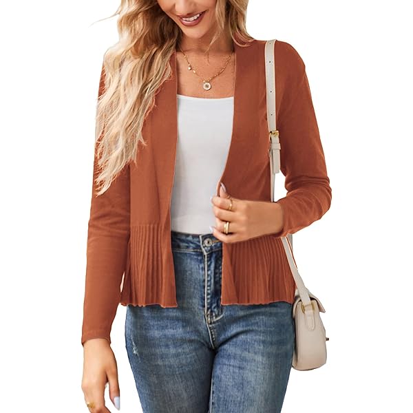 Open Front Knitted Cropped Cardigan for Women Sexy Lace Up Long