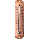 TERMOFLY 12 Inch Vintage Large Outdoor Thermometer - Antique Copper, Big Easy to Read Numbers, Premium Steel Waterproof Wall Thermometer for Garden Patio, Decorative &amp; Accurate, No Battery Needed