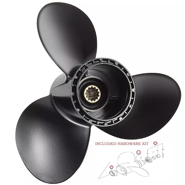 MARKGOO PROPELLER 11 1/2 X 10 PITCH WITH HUB KIT FOR SUZUKI OUTBOARD 35 40 50 55 60 65 HP BOAT MOTOR ENGINE PARTS 3 BLADE ALUMINUM PROP 11.5 X 10 RH 13 SPLINE TOOTH 58100-88LD0-019