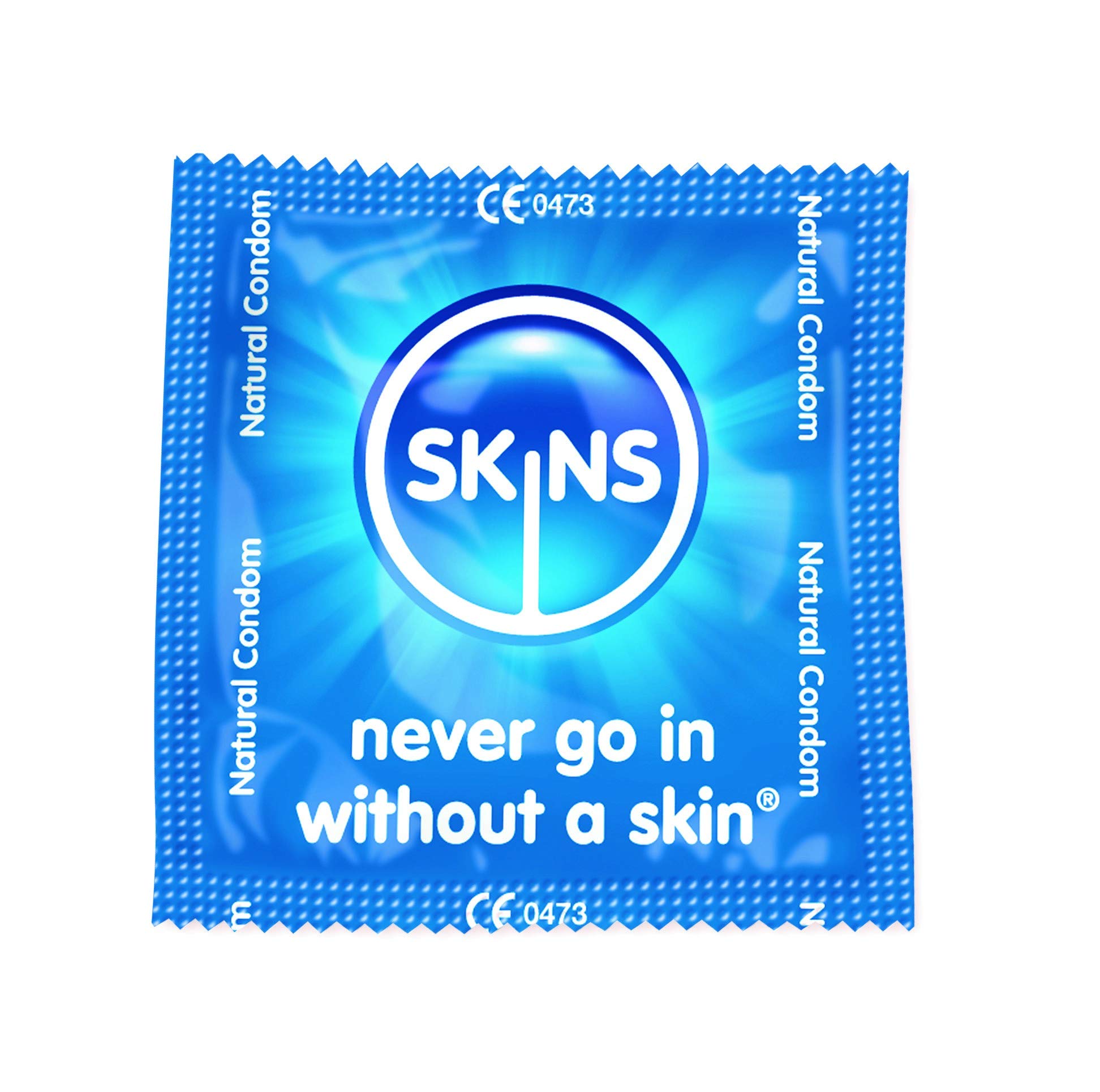 Skins Natural Condoms – Natural Latex Condoms Without The Smell, Extra Lubricated to Feel Like The Real Thing – Box of 24