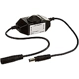 HitLights LED Strip Light Mini Dial Dimmer, Black, Easy DC Jack Installation, 5-24V DC, 4A Max, LED Tape Light