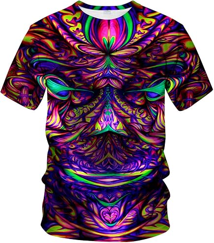 JXMZBUIRI Optical Illusion T-Shirt Black White Tunnel Art Tee