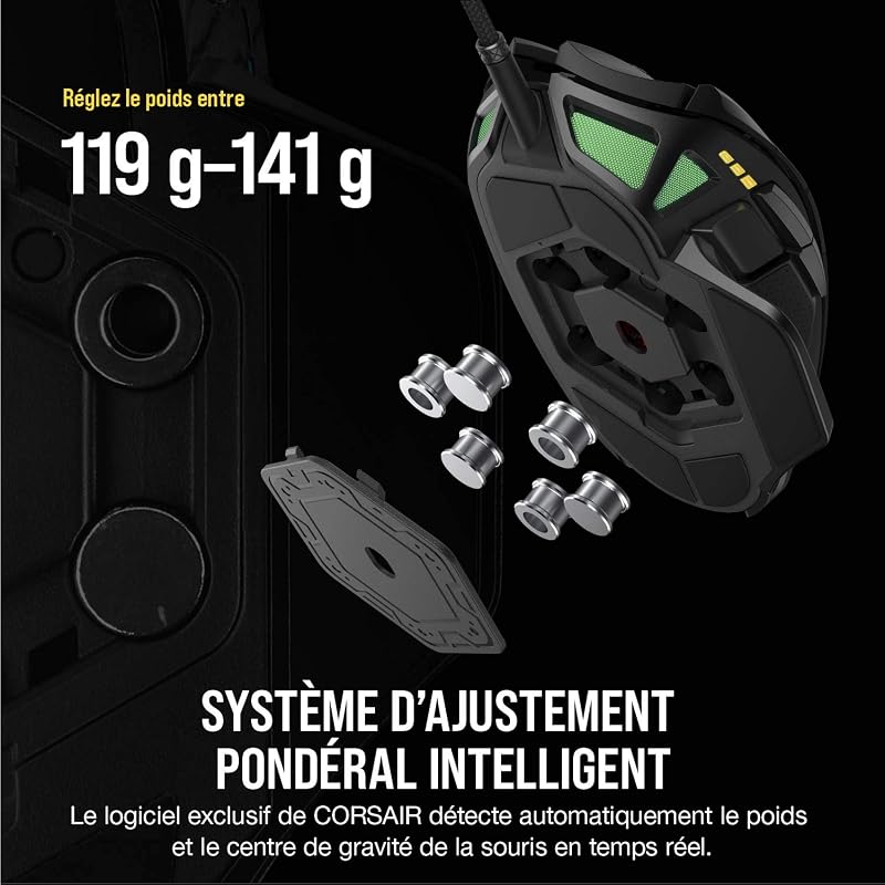 NIGHTSWORD RGB Souris de Jeu FPS/MOBA Filaire – Noir