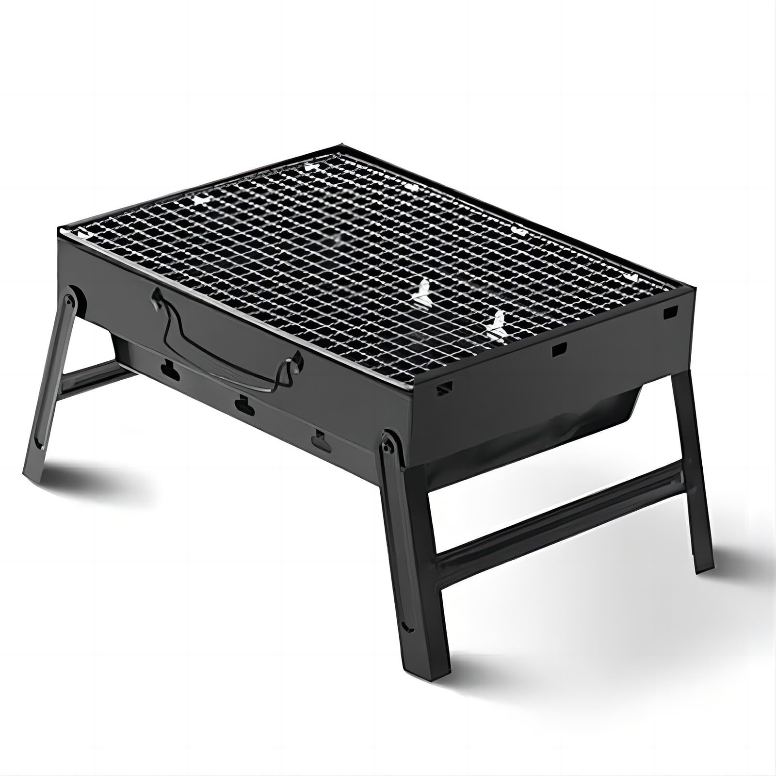 Large 44cm Portable Folding Barbecue Grill Charcoal Lightweight Barbecue Grill Tools for Outdoor Grilling Cooking Camping Hiking Picnics Tailgating Backpacking Party