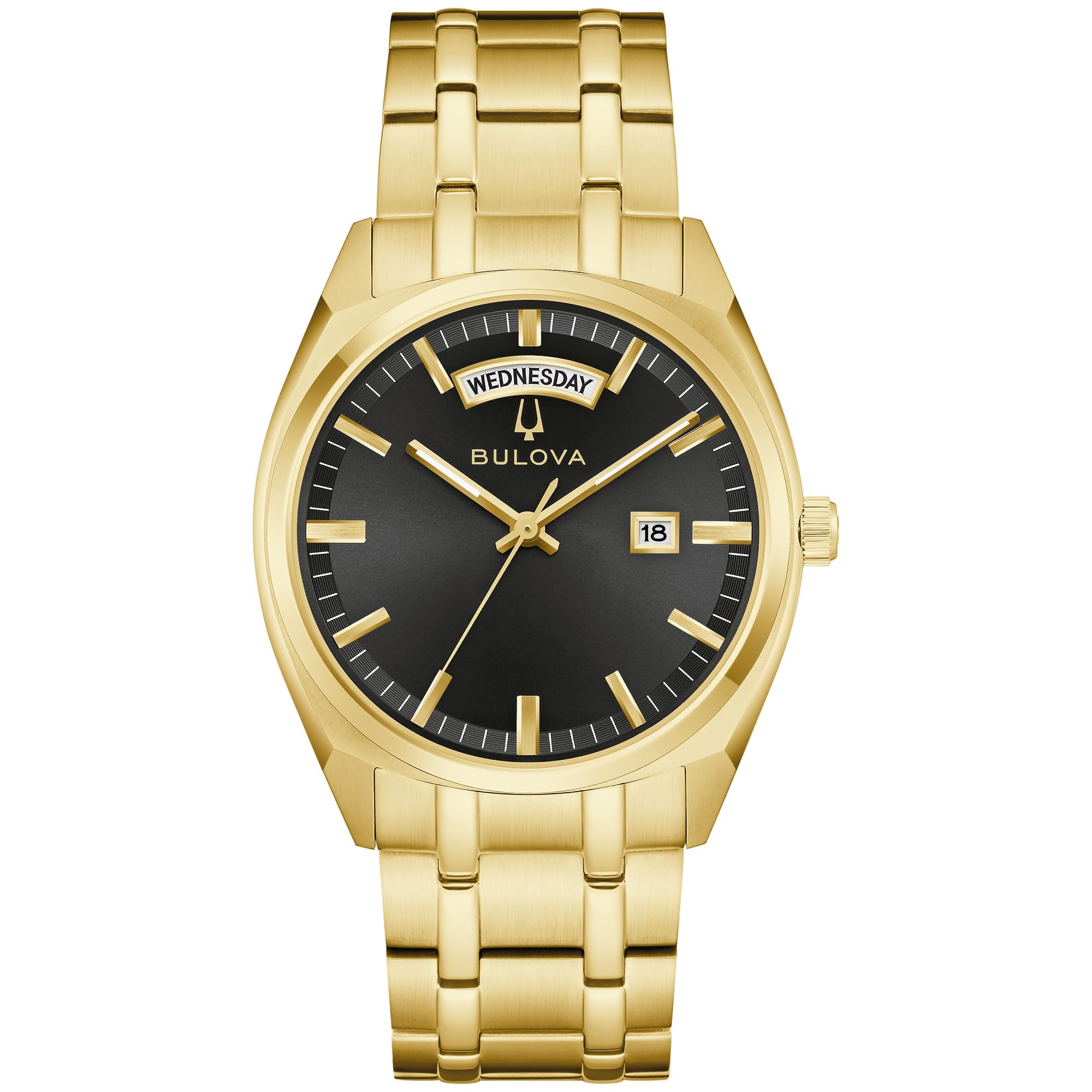 Bulova Men's Classic Dress Surveyor 2-Hand Day/Date Quartz Watch, Luminous Hands, 39mm Image