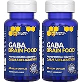 GABA Brain Food - GABA Supplement with L-Citrulline & Grape Seed Extract - Supports Calm & Relaxation - Nighttime Sleep Aid - Supports Production of Gamma Aminobutyric Acid - 120 L-Citrulline Capsules