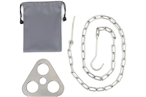 Camping Tripod Board,Stainless Steel Campfire Tripod Board,Camping Tripod Fixing Board,Adjustable Chain for Hanging Cookware 