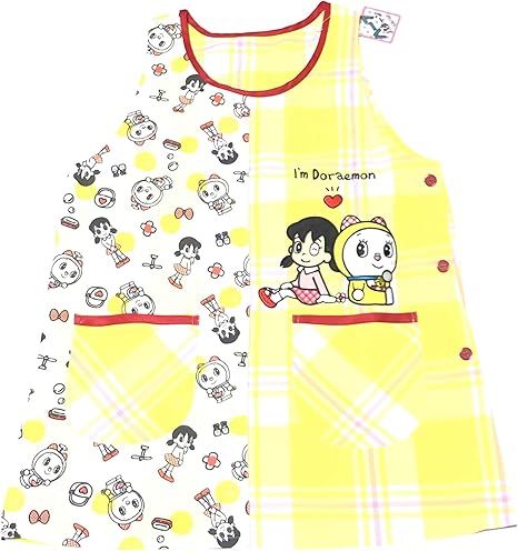 Amazon Co Jp ドラミちゃん ドラえもん しずかちゃん エプロン Bigアップリケ 保育士 女性用 M L レディース チェック ア グッズ ホーム キッチン
