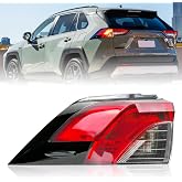 Left Outer Tail Light Assembly Compatible With 2019 2020 2021 2022 2023 2024 Toyota RAV4,Rear Taillights Brake Lamps with and Clear Lens Replaces 815600R090(Driver Side)