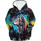 Jekioweii Zipper Hoodie for Kids Full Zip Up Sweatshirt Active Coat Hooded Pullover with Pockets Size 6-16 Boys Girls