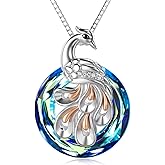AOBOCO Phoenix Pendant Necklace for Women Sterling Silver Female Jewelry Gifts with Crystal Anniversary Birthday Gift Christmas Holiday Gift