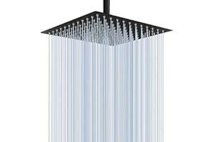 High Pressure Shower Head, 12 Inch 304 Stainless Steel Rain Showerhead, Ultra-Thin Best Pressure Boosting with Silicone Nozzl