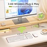 Seenda WGJP-031B Wireless Keyboard Mouse Set Rose Gold UK QWERTY view 2