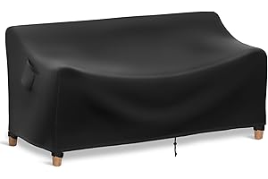 ADBAOBO Outdoor Couch Cover Waterproof 82.6 Inch, Heavy Duty 900D Patio Sofa Cover 3-Seater, Patio Furniture Bench Cover with Air Vent and Handles, 82.6" W x 39" D x 28" H, Black