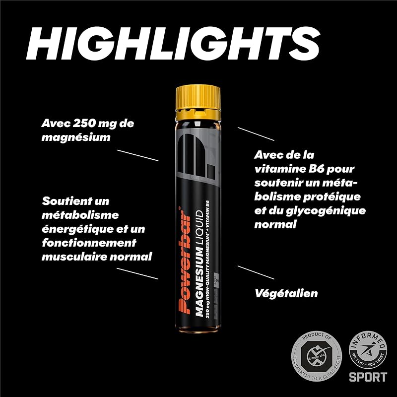 - Black Line - Magnesium Liquid - 20x25ml - 250mg de magnésium - Vitamine B6