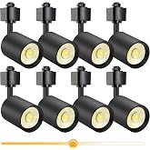 VANoopee 10W Dimmable LED Track Lighting Heads H Type, Black, Pack of 8 | Track Light Replacement Fixtures, Bright 3000K Warm White, Ceiling Spotlight for Accent Task Art, Flicker Free CRI90+ 800lm
