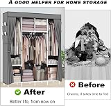 OPPAIYA Canvas Wardrobe with 4 Rails & 8 Pockets - Foldable, Durable view 5