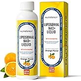 NutraPep NAD+ Liquid Supplement - Liposomal NAD+ Boost for Healthy Aging Longevity & Cellular Energy - Nicotinamide & Resveratrol Complex for Brain & Mitochondrial Support - Vegan Sugar Free 4 fl oz