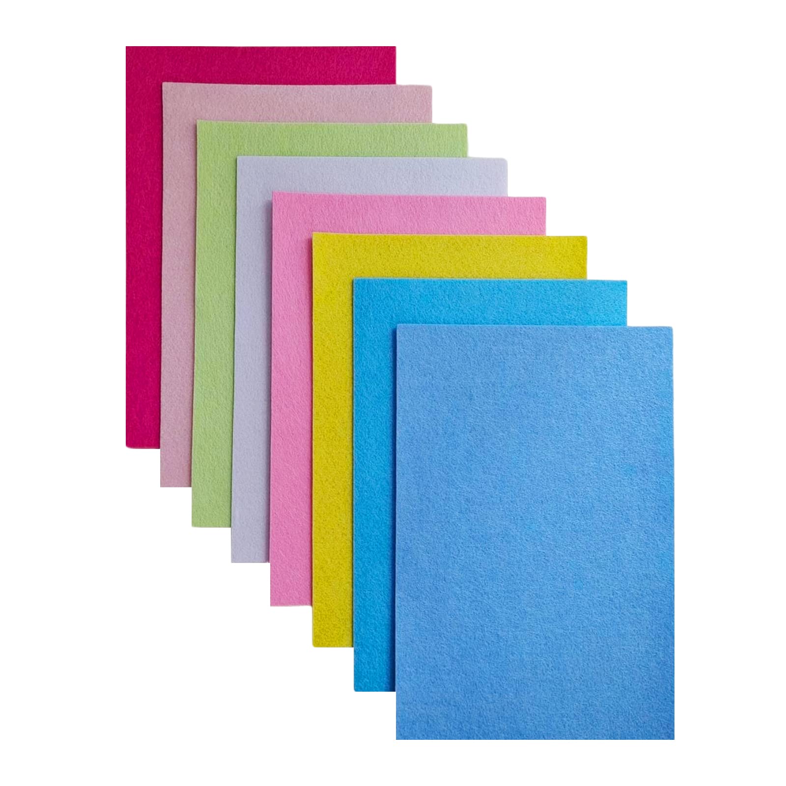 Jtnohx Stiff Felt Fabric for Crafts, 2mm Thick Colour Felt Sheets, 8 Pcs 20x30cm Craft Fabric for Sewing & DIY Projects(Pink Blue Series)