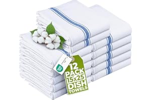 Utopia Towels Kitchen Dish Towels - 100% Cotton Dish Towels - Reusable Cleaning Kitchen Towels - Super Absorbent - Washable D