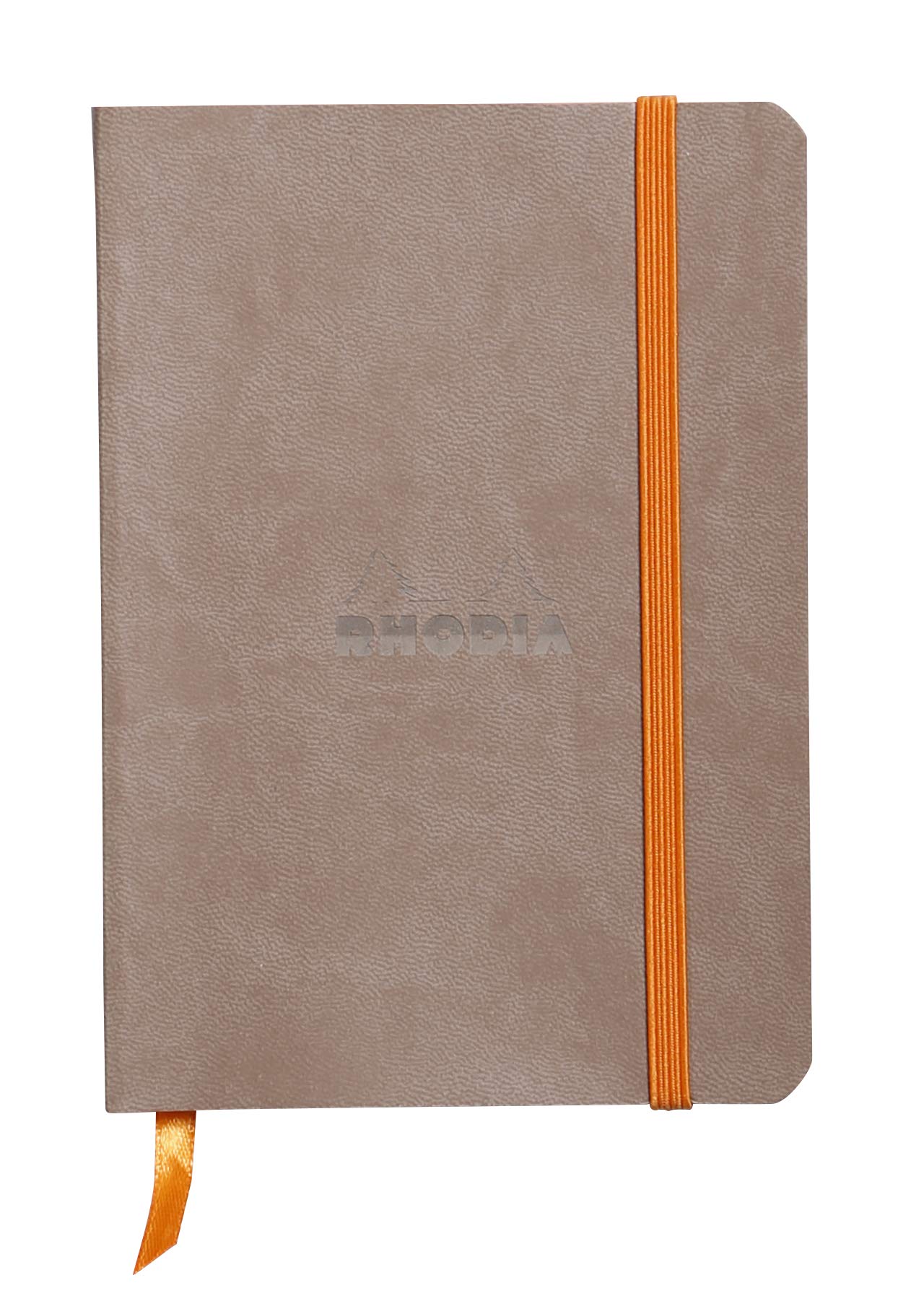 RHODIA 117304C - Soft Taupe Notebook - A6 - Lined - 144 pages - Clairefontaine Ivory Paper 90 g/m - Bookmark, Elastic Closure - Faux Leather Cover - Rhodiarama Collection
