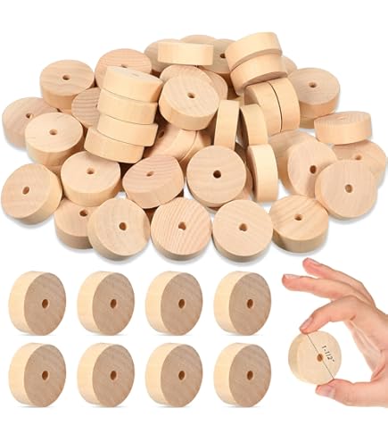 Amazon.com: Thyle 50 Pcs 2 Inch Diameter Wooden Wheels Craft Bulk