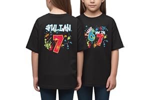 truqynh Custom Name I was 6 Now Im 7 Birthday Shirt 67 Birthday Shirt for Boys Six Seven Party Boy Birthday 6-7 Theme Birthda