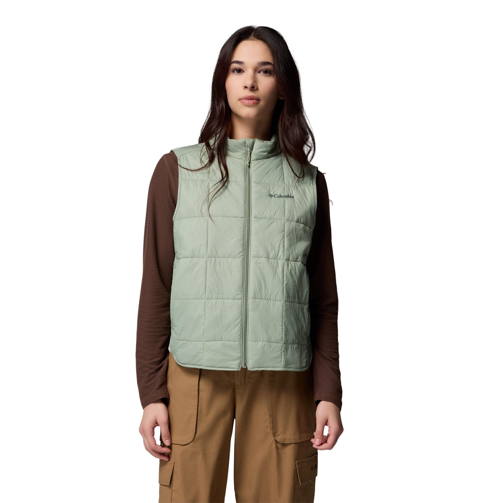 Columbia Womens Sienna Hill Quilted Vest, Safari, X-Large